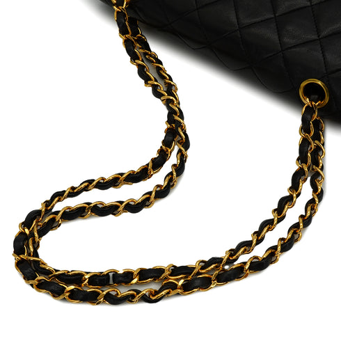 VINTAGE CHANEL CLASSIC FLAP SMALL CHAIN SHOULDER BAG BLACK LAMB SKIN GOLD HARDWARE 90343237