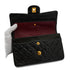 VINTAGE CHANEL CLASSIC FLAP SMALL CHAIN SHOULDER BAG BLACK LAMB SKIN GOLD HARDWARE 90343237
