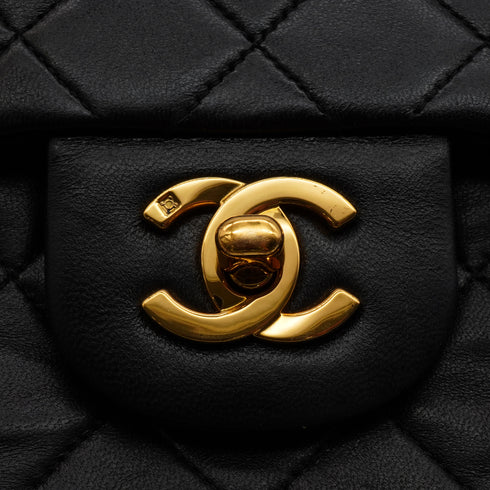 VINTAGE CHANEL CLASSIC FLAP SMALL CHAIN SHOULDER BAG BLACK LAMB SKIN GOLD HARDWARE 90343241