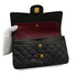 VINTAGE CHANEL CLASSIC FLAP SMALL CHAIN SHOULDER BAG BLACK LAMB SKIN GOLD HARDWARE 90343241