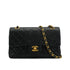 VINTAGE CHANEL CLASSIC FLAP SMALL CHAIN SHOULDER BAG BLACK LAMB SKIN GOLD HARDWARE 90343243