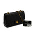 VINTAGE CHANEL CLASSIC FLAP SMALL CHAIN SHOULDER BAG BLACK LAMB SKIN GOLD HARDWARE 90343947
