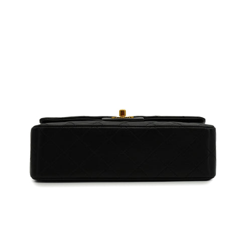 VINTAGE CHANEL CLASSIC FLAP SMALL CHAIN SHOULDER BAG BLACK LAMB SKIN GOLD HARDWARE 90343947