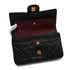 VINTAGE CHANEL CLASSIC FLAP SMALL CHAIN SHOULDER BAG BLACK LAMB SKIN GOLD HARDWARE 90343947