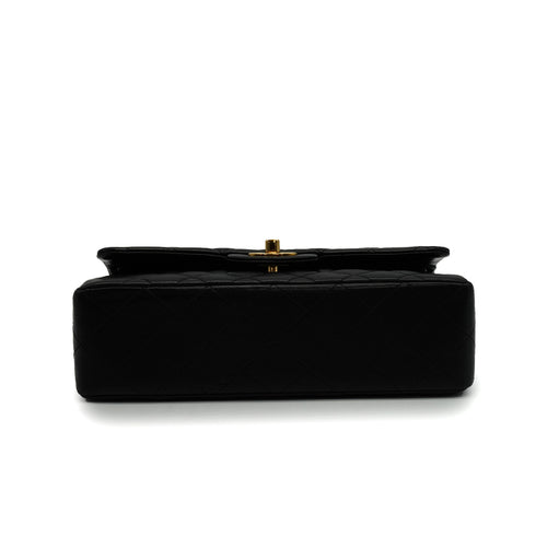 VINTAGE CHANEL CLASSIC FLAP SMALL CHAIN SHOULDER BAG BLACK LAMB SKIN GOLD HARDWARE 90343948