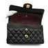 VINTAGE CHANEL CLASSIC FLAP SMALL CHAIN SHOULDER BAG BLACK LAMB SKIN GOLD HARDWARE 90343948