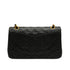 VINTAGE CHANEL CLASSIC FLAP SMALL CHAIN SHOULDER BAG BLACK LAMB SKIN GOLD HARDWARE 90344371
