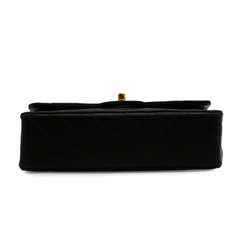VINTAGE CHANEL CLASSIC FLAP SMALL CHAIN SHOULDER BAG BLACK LAMB SKIN GOLD HARDWARE 90344371