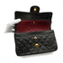 VINTAGE CHANEL CLASSIC FLAP SMALL CHAIN SHOULDER BAG BLACK LAMB SKIN GOLD HARDWARE 90344371