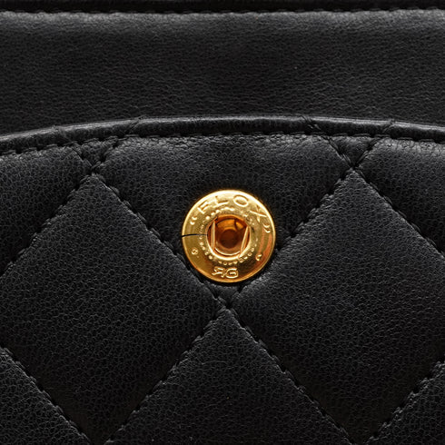VINTAGE CHANEL CLASSIC FLAP SMALL CHAIN SHOULDER BAG BLACK LAMB SKIN GOLD HARDWARE 90344391
