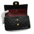 VINTAGE CHANEL CLASSIC FLAP SMALL CHAIN SHOULDER BAG BLACK LAMB SKIN GOLD HARDWARE 90344391