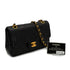 VINTAGE CHANEL CLASSIC FLAP SMALL CHAIN SHOULDER BAG BLACK LAMB SKIN GOLD HARDWARE 90344442