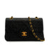 VINTAGE CHANEL CLASSIC FLAP SMALL CHAIN SHOULDER BAG BLACK LAMB SKIN GOLD HARDWARE 90344442