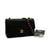 VINTAGE CHANEL CLASSIC FLAP SMALL CHAIN SHOULDER BAG BLACK LAMB SKIN GOLD HARDWARE 90345066