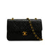 VINTAGE CHANEL CLASSIC FLAP SMALL CHAIN SHOULDER BAG BLACK LAMB SKIN GOLD HARDWARE 90345066