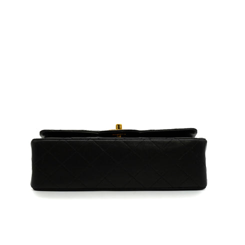 VINTAGE CHANEL CLASSIC FLAP SMALL CHAIN SHOULDER BAG BLACK LAMB SKIN GOLD HARDWARE 90345066