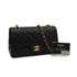 VINTAGE CHANEL CLASSIC FLAP SMALL CHAIN SHOULDER BAG BLACK LAMB SKIN GOLD HARDWARE 90345072