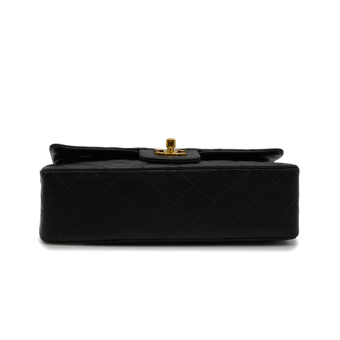 VINTAGE CHANEL CLASSIC FLAP SMALL CHAIN SHOULDER BAG BLACK LAMB SKIN GOLD HARDWARE 90345072