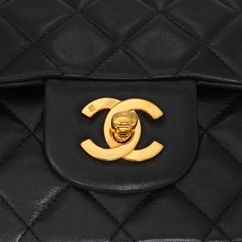 VINTAGE CHANEL CLASSIC FLAP SMALL CHAIN SHOULDER BAG BLACK LAMB SKIN GOLD HARDWARE 90345072