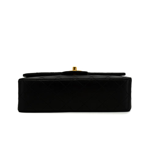 VINTAGE CHANEL CLASSIC FLAP SMALL CHAIN SHOULDER BAG BLACK LAMB SKIN GOLD HARDWARE 90345507