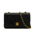 VINTAGE CHANEL CLASSIC FLAP SMALL CHAIN SHOULDER BAG BLACK LAMB SKIN GOLD HARDWARE 90346112
