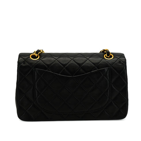 VINTAGE CHANEL CLASSIC FLAP SMALL CHAIN SHOULDER BAG BLACK LAMB SKIN GOLD HARDWARE 90346112