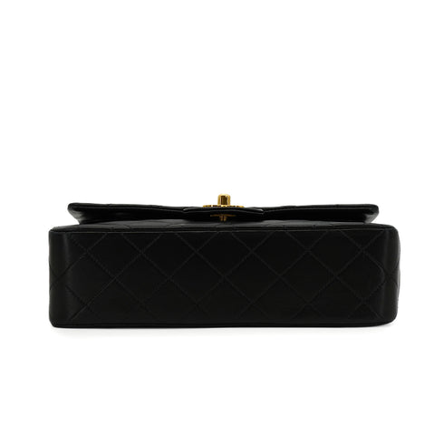 VINTAGE CHANEL CLASSIC FLAP SMALL CHAIN SHOULDER BAG BLACK LAMB SKIN GOLD HARDWARE 90346112