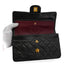 VINTAGE CHANEL CLASSIC FLAP SMALL CHAIN SHOULDER BAG BLACK LAMB SKIN GOLD HARDWARE 90348218