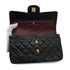 VINTAGE CHANEL CLASSIC FLAP SMALL CHAIN SHOULDER BAG BLACK LAMB SKIN GOLD HARDWARE 90350595