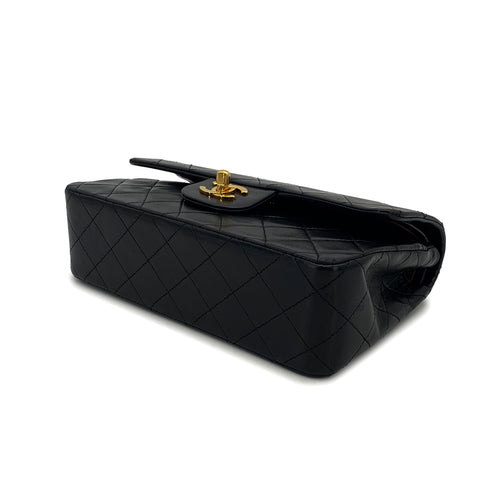VINTAGE CHANEL CLASSIC FLAP SMALL CHAIN SHOULDER BAG BLACK LAMB SKIN GOLD HARDWARE 90313409