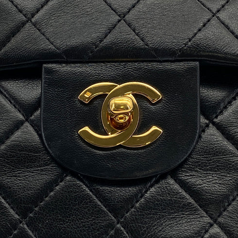 VINTAGE CHANEL CLASSIC FLAP SMALL CHAIN SHOULDER BAG BLACK LAMB SKIN GOLD HARDWARE 90313409