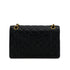 VINTAGE CHANEL MATELASSE CHAIN SHOULDER BAG BLACK LAMB SKIN GOLD HARDWARE 90320179