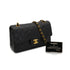 VINTAGE CHANEL CLASSIC FLAP SMALL CHAIN SHOULDER BAG BLACK LAMB SKIN GOLD HARDWARE 90323457