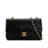 VINTAGE CHANEL CLASSIC FLAP SMALL CHAIN SHOULDER BAG BLACK LAMB SKIN GOLD HARDWARE 90324281