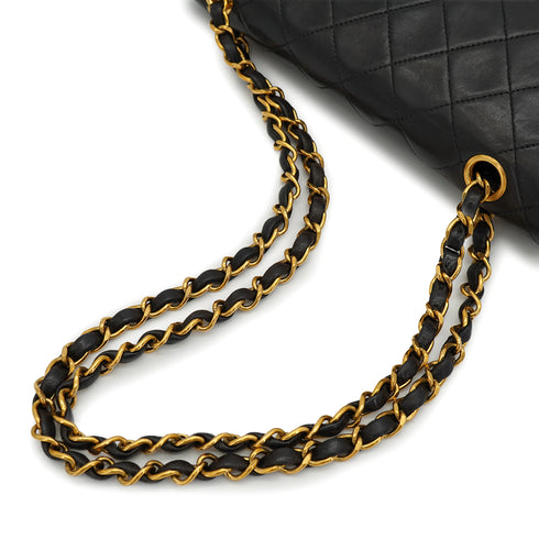 VINTAGE CHANEL CLASSIC FLAP SMALL CHAIN SHOULDER BAG BLACK LAMB SKIN GOLD HARDWARE 90324749