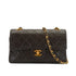 VINTAGE CHANEL CLASSIC FLAP SMALL CHAIN SHOULDER BAG BROWN LAMB SKIN GOLD HARDWARE 90338881