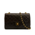 VINTAGE CHANEL CLASSIC FLAP SMALL CHAIN SHOULDER BAG BROWN LAMB SKIN GOLD HARDWARE 90321012