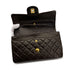 VINTAGE CHANEL CLASSIC FLAP SMALL CHAIN SHOULDER BAG BROWN LAMB SKIN GOLD HARDWARE 90321012