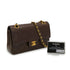 VINTAGE CHANEL CLASSIC FLAP SMALL CHAIN SHOULDER BAG BROWN LAMB SKIN GOLD HARDWARE 90322290