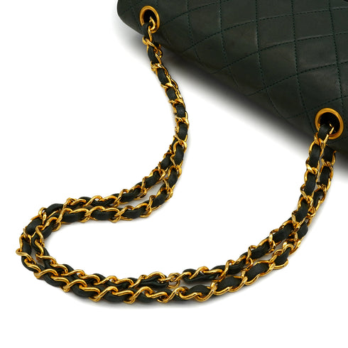 VINTAGE CHANEL CLASSIC FLAP SMALL CHAIN SHOULDER BAG KAHKI LAMB SKIN GOLD HARDWARE 90342728