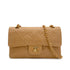 VINTAGE CHANEL CLASSIC FLAP SMALL CHAIN SHOULDER BAG LIGHT BROWN LAMB SKIN GOLD HARDWARE 90319926