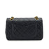 VINTAGE CHANEL CLASSIC FLAP SMALL CHAIN SHOULDER BAG NAVY LAMB SKIN GOLD HARDWARE 90331965
