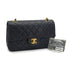 VINTAGE CHANEL CLASSIC FLAP SMALL CHAIN SHOULDER BAG NAVY LAMB SKIN GOLD HARDWARE 90331965