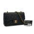 VINTAGE CHANEL CLASSIC FLAP SMALL CHAIN SHOULDER BAG NAVY LAMB SKIN GOLD HARDWARE 90338341