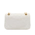VINTAGE CHANEL CLASSIC FLAP SMALL CHAIN SHOULDER BAG WHITE LAMB SKIN GOLD HARDWARE 90322531