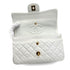 VINTAGE CHANEL CLASSIC FLAP SMALL CHAIN SHOULDER BAG WHITE LAMB SKIN GOLD HARDWARE 90322531
