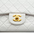 VINTAGE CHANEL CLASSIC FLAP SMALL CHAIN SHOULDER BAG WHITE LAMB SKIN GOLD HARDWARE 90327083