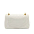 VINTAGE CHANEL CLASSIC FLAP SMALL CHAIN SHOULDER BAG WHITE LAMB SKIN GOLD HARDWARE 90327083