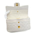 VINTAGE CHANEL CLASSIC FLAP SMALL CHAIN SHOULDER BAG WHITE LAMB SKIN GOLD HARDWARE 90327083