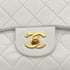 VINTAGE CHANEL CLASSIC FLAP SMALL CHAIN SHOULDER BAG WHITE LAMB SKIN GOLD HARDWARE 90319695